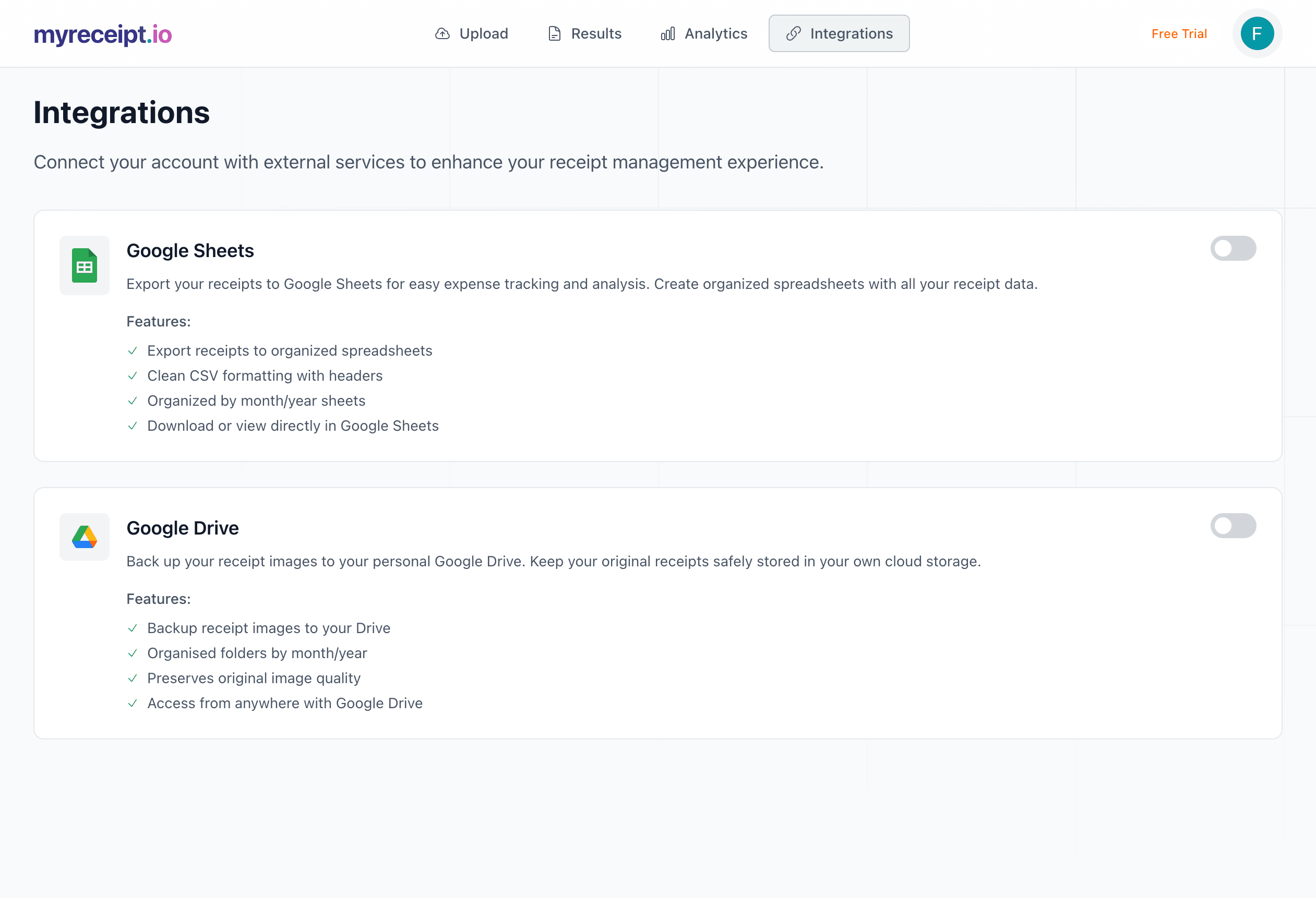 MyReceipt.io authentication form